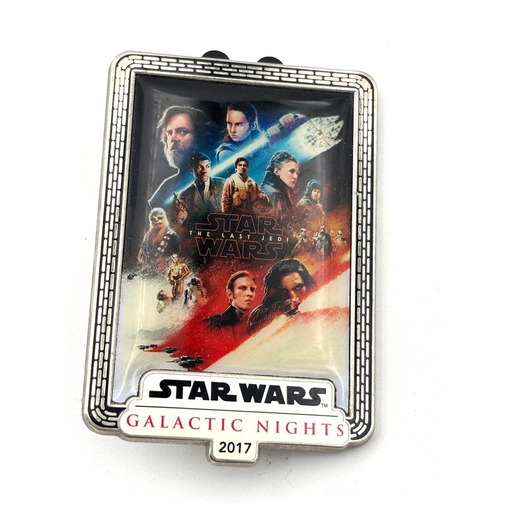 Disney Star Wars Galactic Nights 2017 Pin featuring The Last Jedi Poster Art